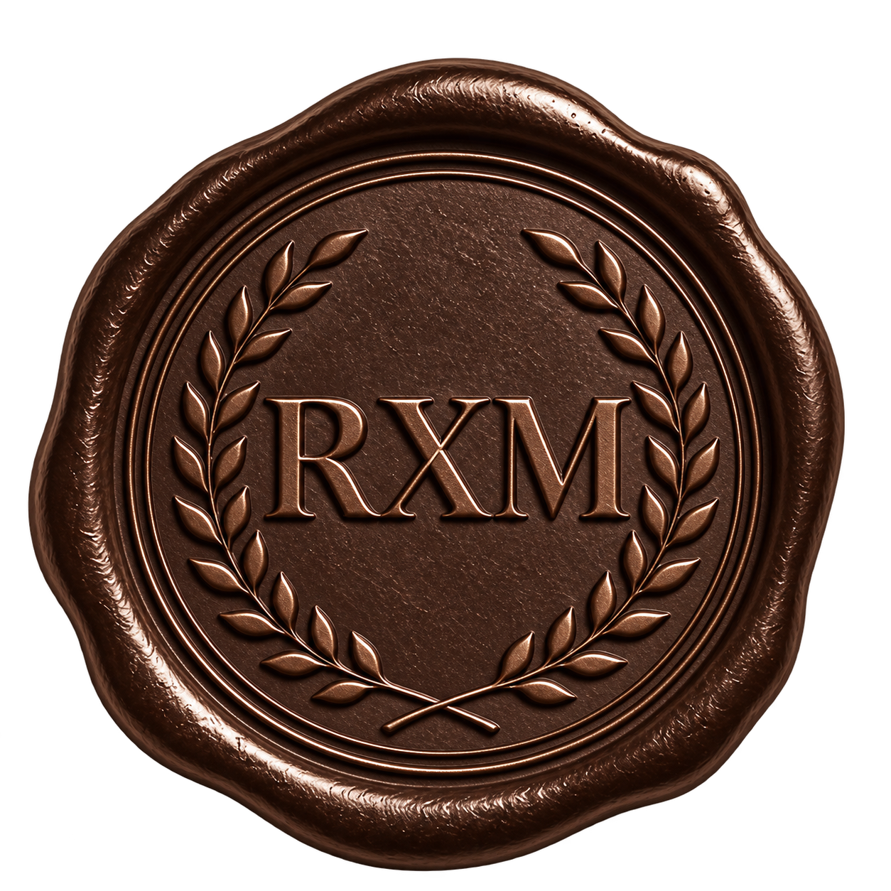 RXM embossed mocha wax seal